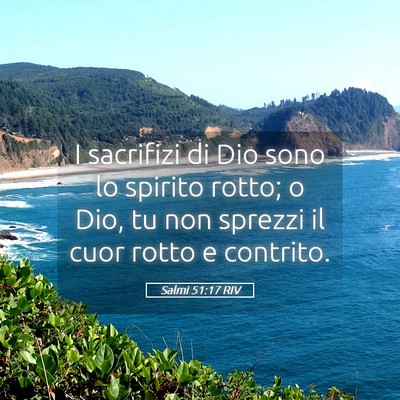 Picture 05 - Salmi 51:17 RIV - I sacrifizi di Dio sono lo spirito rotto; o Dio, - Bible Verse Picture