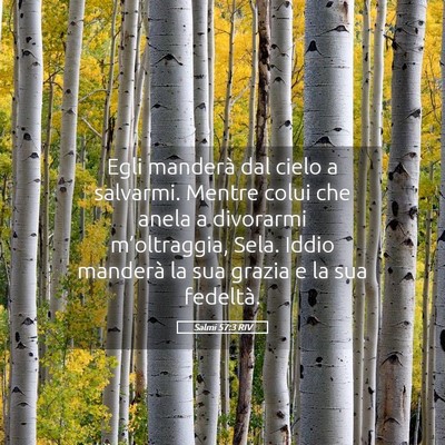 Picture 05 - Salmi 57:3 RIV - Egli manderà dal cielo a salvarmi. Mentre colui - Bible Verse Picture