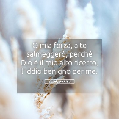 Picture 05 - Salmi 59:17 RIV - O mia forza, a te salmeggerò, perché Dio è il - Bible Verse Picture