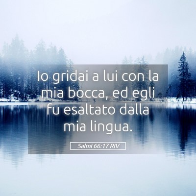Picture 05 - Salmi 66:17 RIV - Io gridai a lui con la mia bocca, ed egli fu - Bible Verse Picture