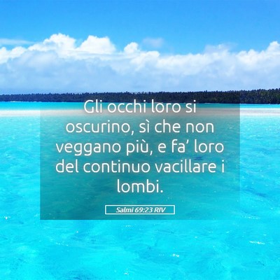 Picture 05 - Salmi 69:23 RIV - Gli occhi loro si oscurino, sì che non veggano - Bible Verse Picture
