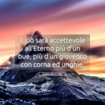 Picture 05 - Salmi 69:31 RIV - E ciò sarà accettevole all’Eterno più d’un - Bible Verse Picture