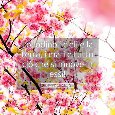 Picture 05 - Salmi 69:34 RIV - Lo lodino i cieli e la terra, i mari e tutto ciò - Bible Verse Picture