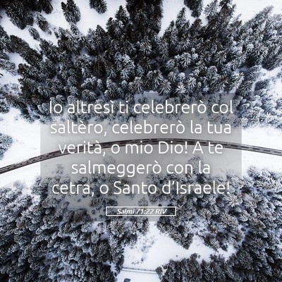 Picture 05 - Salmi 71:22 RIV - Io altresì ti celebrerò col saltèro, - Bible Verse Picture