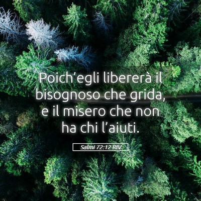 Picture 05 - Salmi 72:12 RIV - Poich’egli libererà il bisognoso che grida, e - Bible Verse Picture