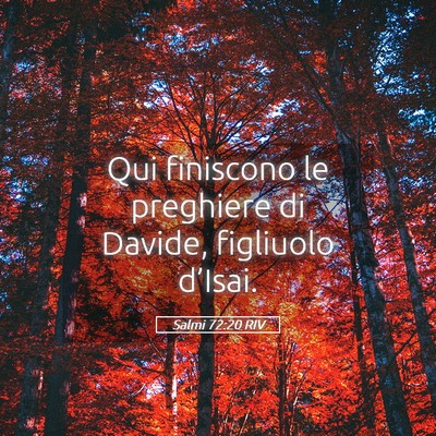 Picture 05 - Salmi 72:20 RIV - Qui finiscono le preghiere di Davide, figliuolo - Bible Verse Picture