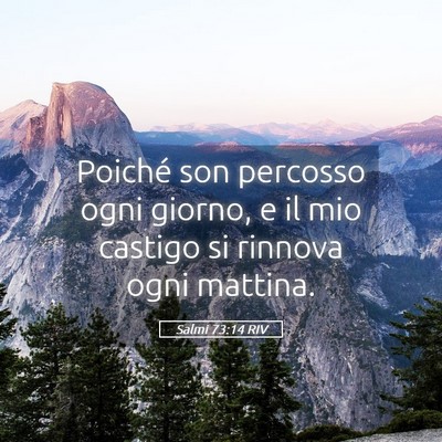 Picture 05 - Salmi 73:14 RIV - Poiché son percosso ogni giorno, e il mio - Bible Verse Picture