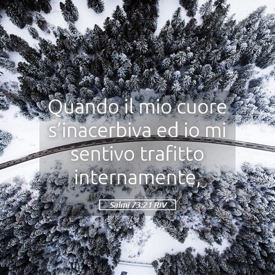 Picture 05 - Salmi 73:21 RIV - Quando il mio cuore s’inacerbiva ed io mi - Bible Verse Picture