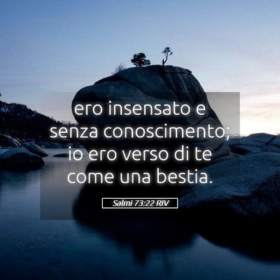 Picture 05 - Salmi 73:22 RIV - ero insensato e senza conoscimento; io ero verso - Bible Verse Picture