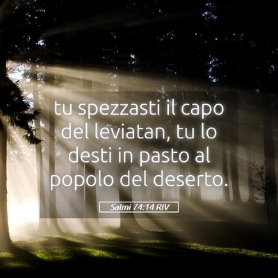 Picture 05 - Salmi 74:14 RIV - tu spezzasti il capo del leviatan, tu lo desti in - Bible Verse Picture