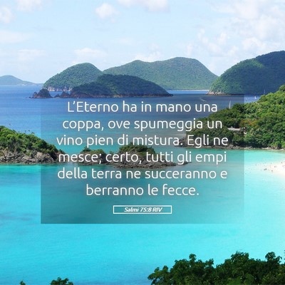 Picture 05 - Salmi 75:8 RIV - L’Eterno ha in mano una coppa, ove spumeggia un - Bible Verse Picture