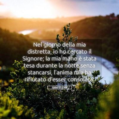Picture 05 - Salmi 77:2 RIV - Nel giorno della mia distretta, io ho cercato il - Bible Verse Picture