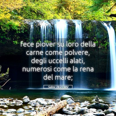 Picture 05 - Salmi 78:27 RIV - fece piover su loro della carne come polvere, - Bible Verse Picture