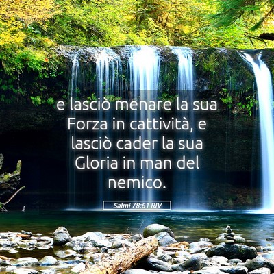 Picture 05 - Salmi 78:61 RIV - e lasciò menare la sua Forza in cattività, e - Bible Verse Picture