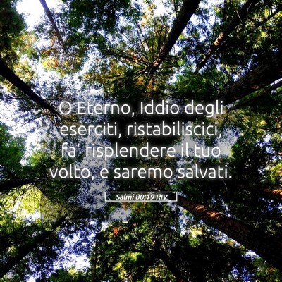 Picture 05 - Salmi 80:19 RIV - O Eterno, Iddio degli eserciti, ristabiliscici, - Bible Verse Picture