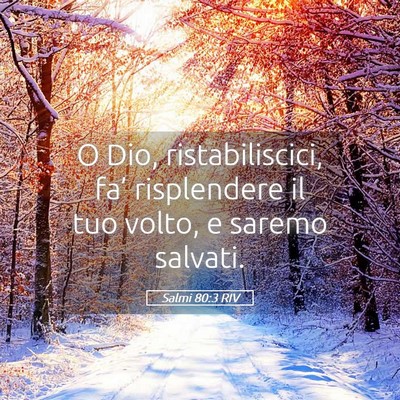 Picture 05 - Salmi 80:3 RIV - O Dio, ristabiliscici, fa’ risplendere il tuo - Bible Verse Picture