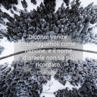 Picture 05 - Salmi 83:4 RIV - Dicono: Venite, distruggiamoli come nazione, e il - Bible Verse Picture