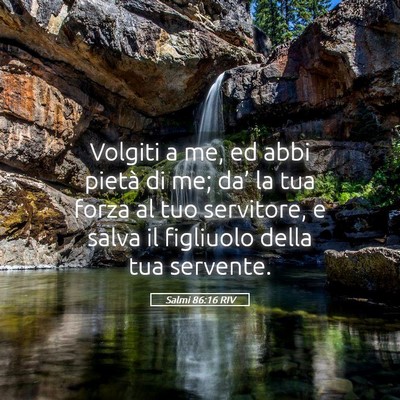 Picture 05 - Salmi 86:16 RIV - Volgiti a me, ed abbi pietà di me; da’ la tua - Bible Verse Picture