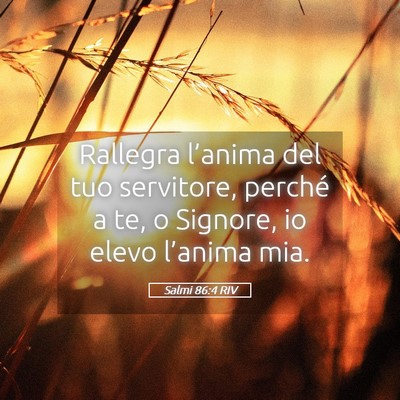 Picture 05 - Salmi 86:4 RIV - Rallegra l’anima del tuo servitore, perché a - Bible Verse Picture