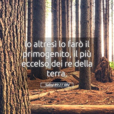 Picture 05 - Salmi 89:27 RIV - Io altresì lo farò il primogenito, il più - Bible Verse Picture