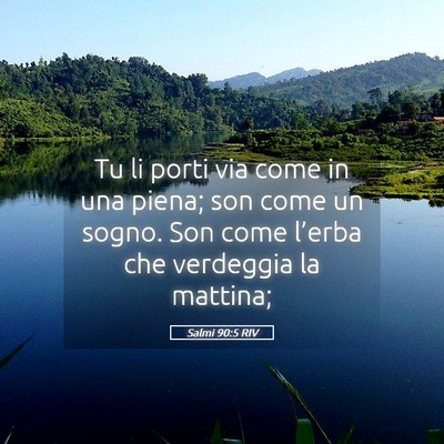 Picture 05 - Salmi 90:5 RIV - Tu li porti via come in una piena; son come un - Bible Verse Picture