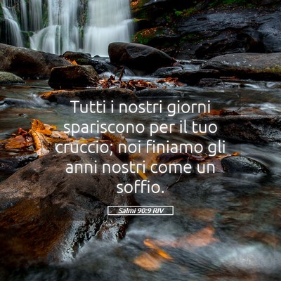 Picture 05 - Salmi 90:9 RIV - Tutti i nostri giorni spariscono per il tuo - Bible Verse Picture