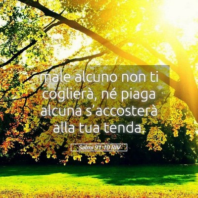 Picture 05 - Salmi 91:10 RIV - male alcuno non ti coglierà, né piaga alcuna - Bible Verse Picture