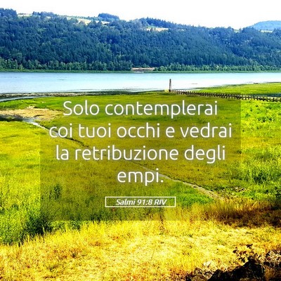 Picture 05 - Salmi 91:8 RIV - Solo contemplerai coi tuoi occhi e vedrai la - Bible Verse Picture