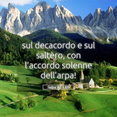 Picture 05 - Salmi 92:3 RIV - sul decacordo e sul saltèro, con l’accordo - Bible Verse Picture