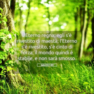 Picture 05 - Salmi 93:1 RIV - L’Eterno regna; egli s’è rivestito di - Bible Verse Picture