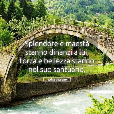 Picture 05 - Salmi 96:6 RIV - Splendore e maestà stanno dinanzi a lui, forza e - Bible Verse Picture