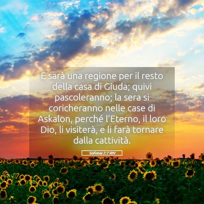 Picture 05 - Sofonia 2:7 RIV - E sarà una regione per il resto della casa di - Bible Verse Picture