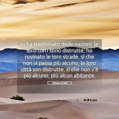 Picture 05 - Sofonia 3:6 RIV - Io ha sterminato delle nazioni; le loro torri - Bible Verse Picture