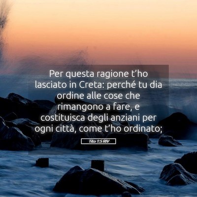Picture 05 - Tito 1:5 RIV - Per questa ragione t’ho lasciato in Creta: - Bible Verse Picture