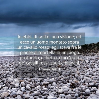 Picture 05 - Zaccaria 1:8 RIV - Io ebbi, di notte, una visione; ed ecco un uomo - Bible Verse Picture
