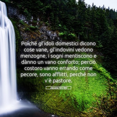 Picture 05 - Zaccaria 10:2 RIV - Poiché gl’idoli domestici dicono cose vane, - Bible Verse Picture