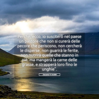 Picture 05 - Zaccaria 11:16 RIV - Perché, ecco, io susciterò nel paese un pastore - Bible Verse Picture
