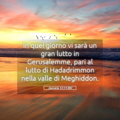 Picture 05 - Zaccaria 12:11 RIV - In quel giorno vi sarà un gran lutto in - Bible Verse Picture
