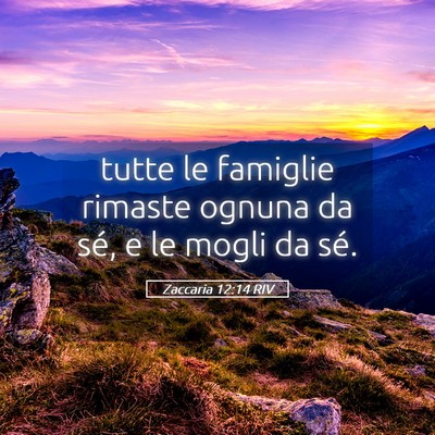 Picture 05 - Zaccaria 12:14 RIV - tutte le famiglie rimaste ognuna da sé, e le - Bible Verse Picture