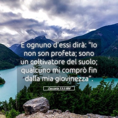 Picture 05 - Zaccaria 13:5 RIV - E ognuno d’essi dirà: “Io non son profeta; - Bible Verse Picture