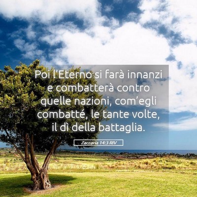 Picture 05 - Zaccaria 14:3 RIV - Poi l’Eterno si farà innanzi e combatterà - Bible Verse Picture