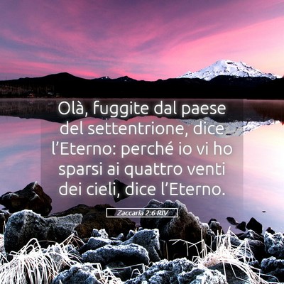 Picture 05 - Zaccaria 2:6 RIV - Olà, fuggite dal paese del settentrione, dice - Bible Verse Picture