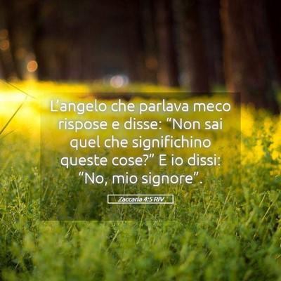 Picture 05 - Zaccaria 4:5 RIV - L’angelo che parlava meco rispose e disse: - Bible Verse Picture