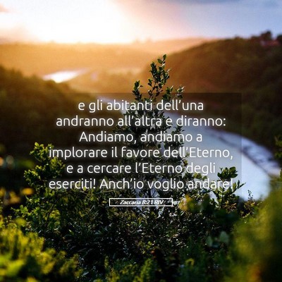 Picture 05 - Zaccaria 8:21 RIV - e gli abitanti dell’una andranno all’altra e - Bible Verse Picture