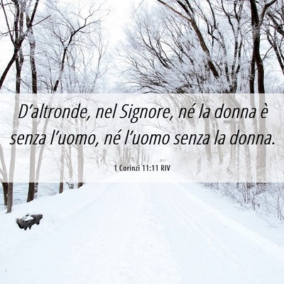 Picture 06 - 1 Corinzi 11:11 RIV - D’altronde, nel Signore, né la donna è senza - Bible Verse Picture