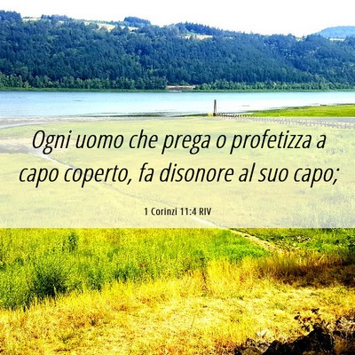 Picture 06 - 1 Corinzi 11:4 RIV - Ogni uomo che prega o profetizza a capo coperto, - Bible Verse Picture