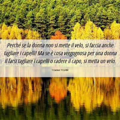 Picture 06 - 1 Corinzi 11:6 RIV - Perché se la donna non si mette il velo, si - Bible Verse Picture