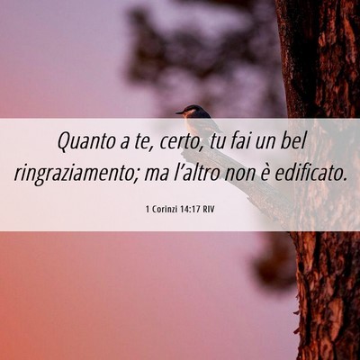 Picture 06 - 1 Corinzi 14:17 RIV - Quanto a te, certo, tu fai un bel ringraziamento; - Bible Verse Picture