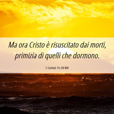 Picture 06 - 1 Corinzi 15:20 RIV - Ma ora Cristo è risuscitato dai morti, primizia - Bible Verse Picture