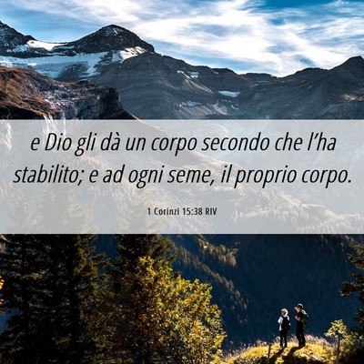 Picture 06 - 1 Corinzi 15:38 RIV - e Dio gli dà un corpo secondo che l’ha - Bible Verse Picture